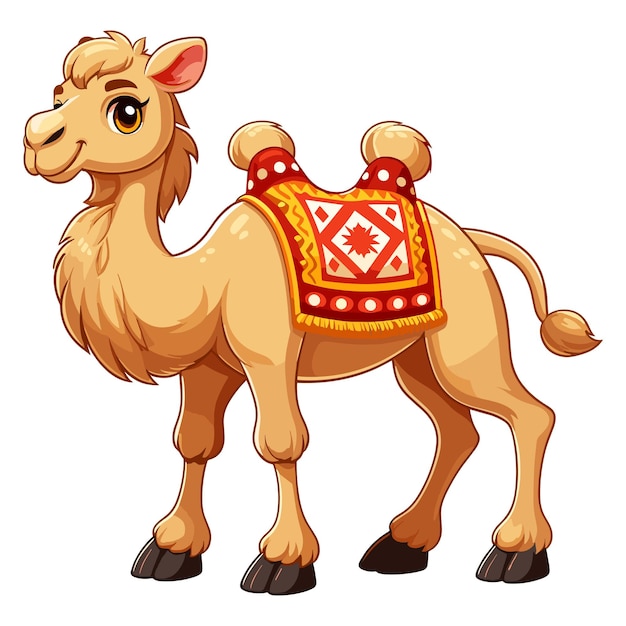 Le Fond Blanc Du Dessin Animé Camel Vector Style