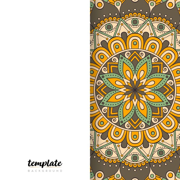 Fond Blanc Mandala. Ornement Floral Rond