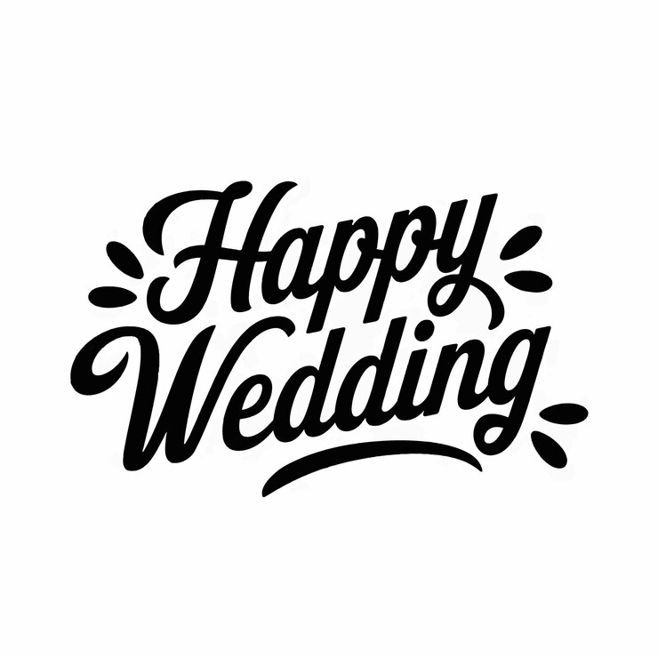Vecteur un fond blanc avec un texte noir et blanc qui dit bon mariage