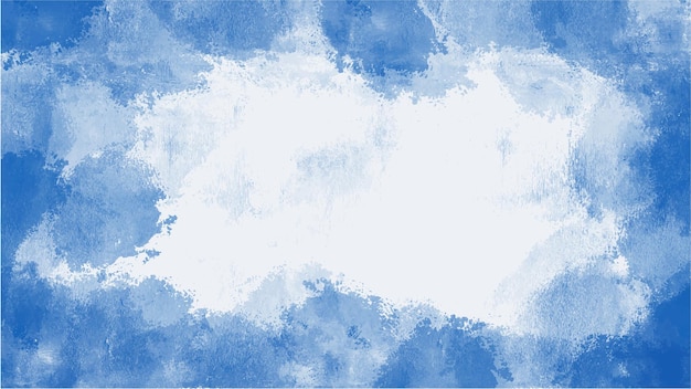 Fond Bleu Abstrait Aquarelle Peinte à La Main