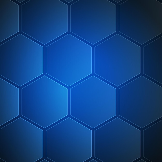 Fond Bleu Abstrait. Illustration Vectorielle. Fond Hexagonal Futuriste