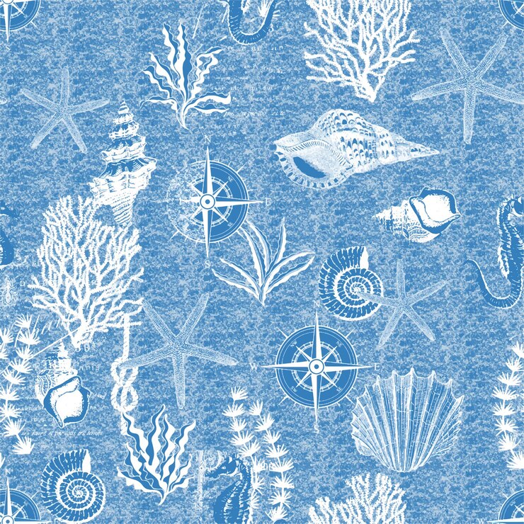 Vecteur fond bleu aquarelle avec art de la mer blanche