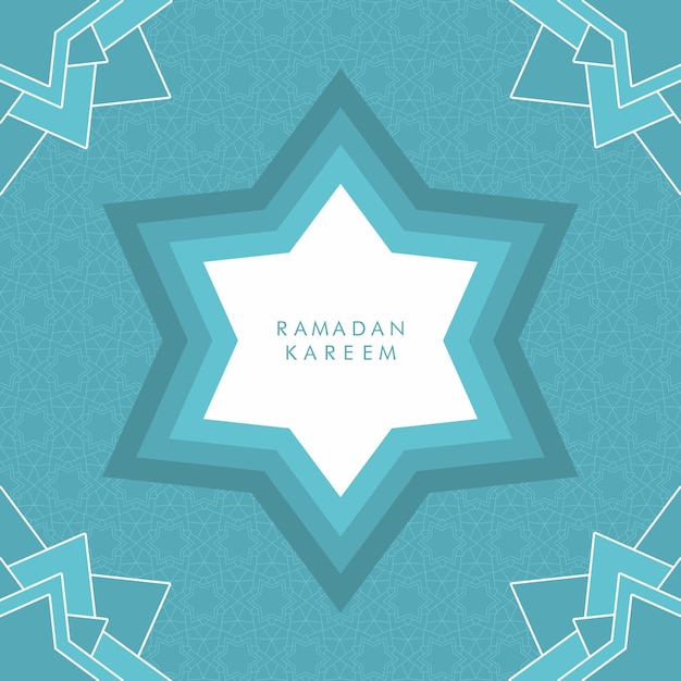 Vecteur un fond bleu et blanc avec une étoile qui dit ramadan kareem.