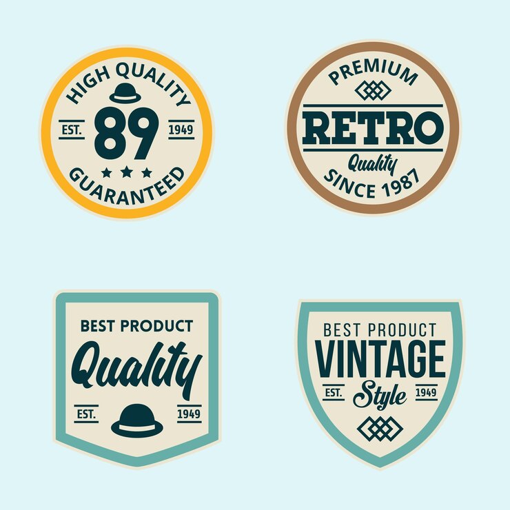 Vecteur un fond bleu avec une étiquette indiquant le meilleur produit vintage