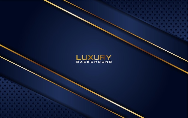 Un fond bleu foncé luxueux se combine avec des lignes dorées éclatantes
