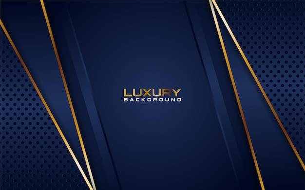Un fond bleu foncé luxueux se combine avec des lignes dorées éclatantes