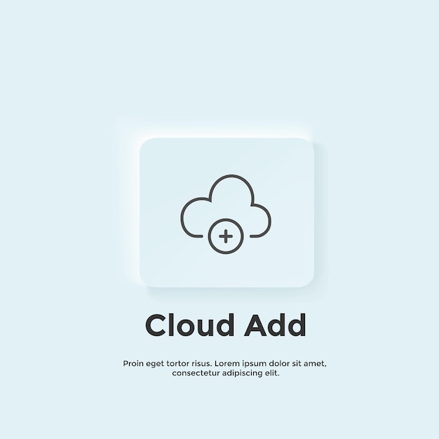 Vecteur un fond bleu avec une icône d'ajout de nuage dessus