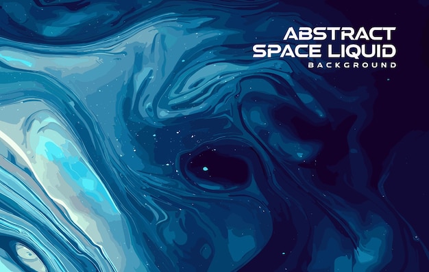 Fond bleu liquide espace abstrait