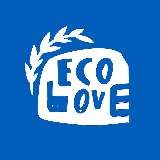 Un fond bleu avec le mot eco love dessus