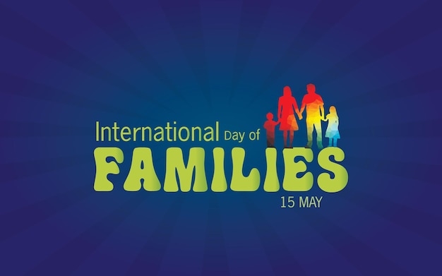 Un fond bleu avec les mots journée internationale des familles dessus.