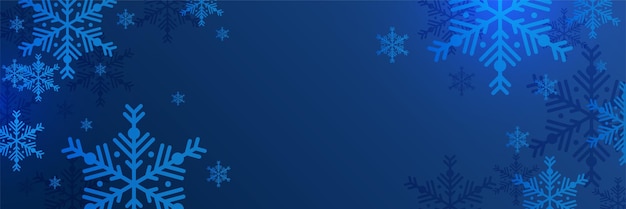 Vecteur fond bleu de noël avec neige et flocon de neige carte de noël avec illustration vectorielle de flocon de neige frontière