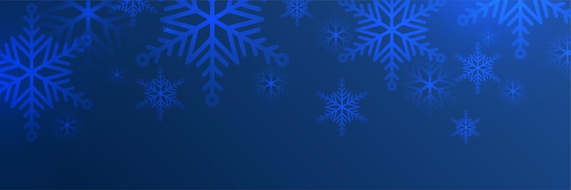 Fond bleu de Noël avec neige et flocon de neige Carte de Noël avec illustration vectorielle de flocon de neige frontière