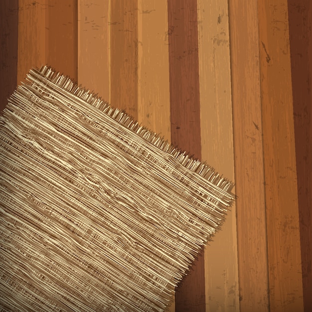 Fond en bois avec toile de jute