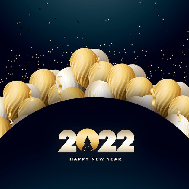 Fond De Bonne Année 2022 Avec Des Ballons Réalistes