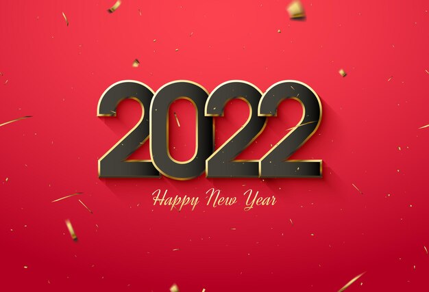 Fond De Bonne Année 2022 Avec Bordure Dorée