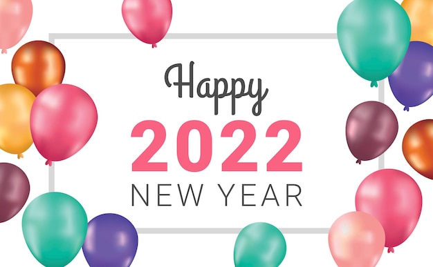 Fond De Bonne Année 2022 Avec Modèle De Ballons