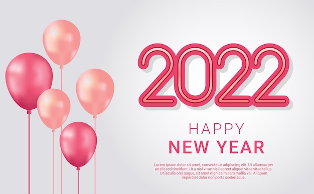 Fond de bonne année 2022 avec modèle de ballons