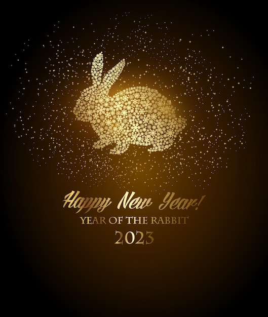 Fond De Bonne Année 2023. Concept De L'année Du Lapin. Vecteur