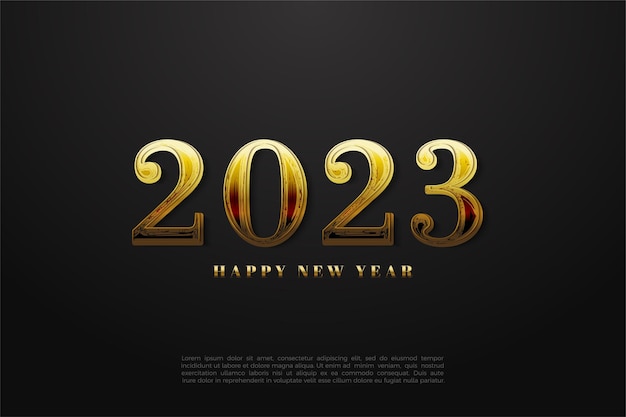Fond de bonne année 2023 avec illustration de numéro.