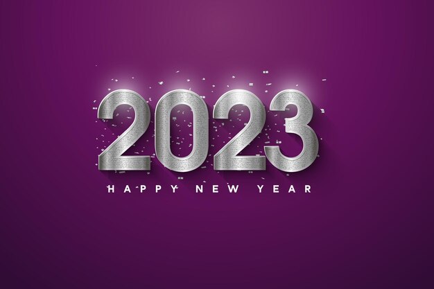 Fond de bonne année 2023 avec illustration de numéro.