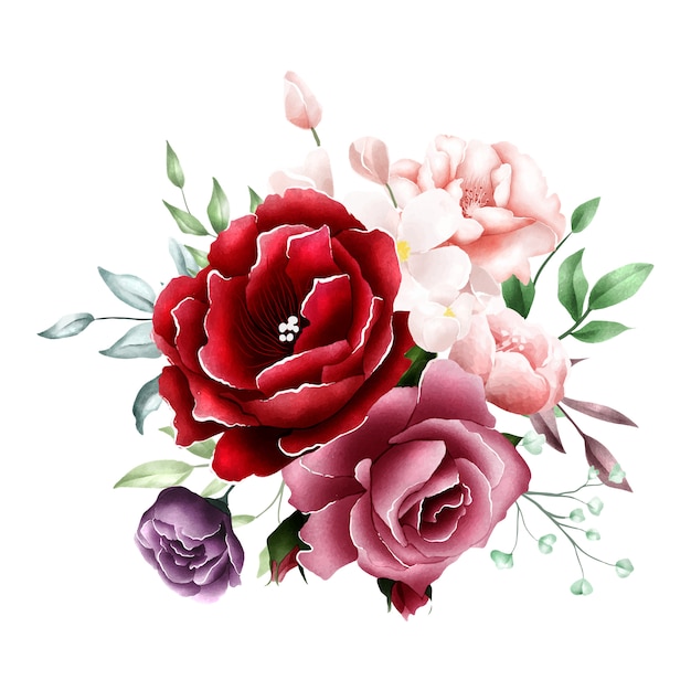 fond de bouquet aquarelle rose