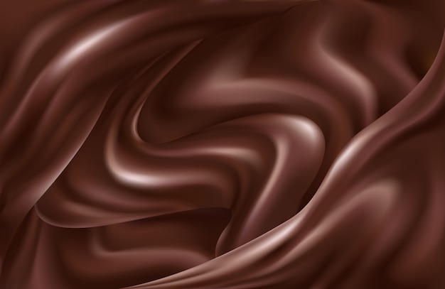 Fond Brun Foncé De Vagues Tourbillonnantes De Chocolat Liquide