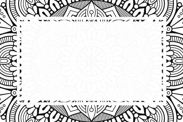 Fond De Cadre Blanc Avec Style D'ornement Mandala