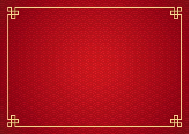 Vecteur fond de cadre chinois. couleur rouge et or.