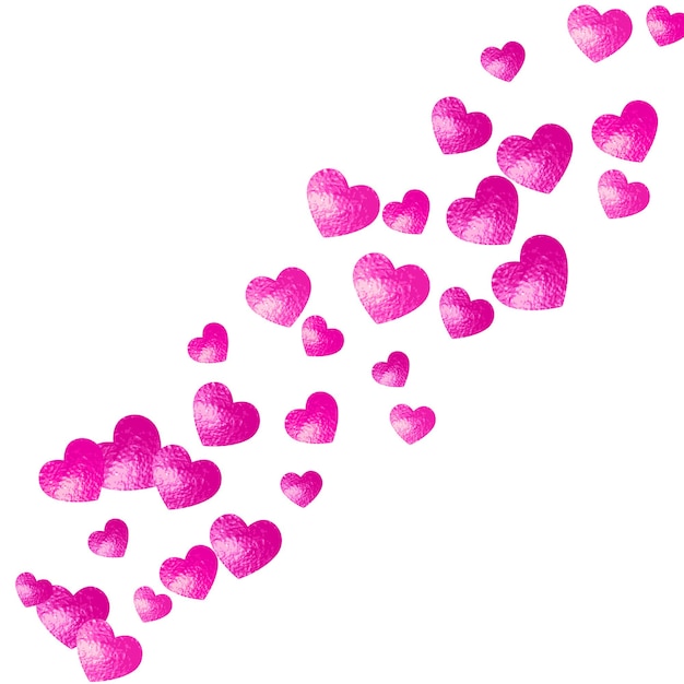 Vecteur fond de cadre coeur avec des coeurs de paillettes d'or saint valentin vector confettis texture dessinée à la main