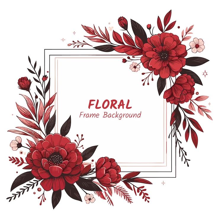 Vecteur fond de cadre de fleurs avec aquarelle