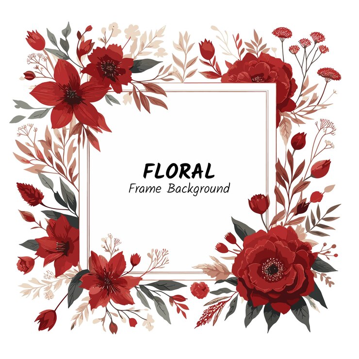 Vecteur fond de cadre de fleurs avec aquarelle