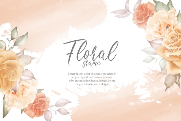 Fond de cadre floral élégant avec décoration aquarelle et florale. illustration de fleurs