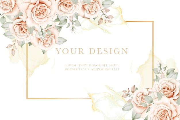 Fond de carte floral rose dessiné à la main