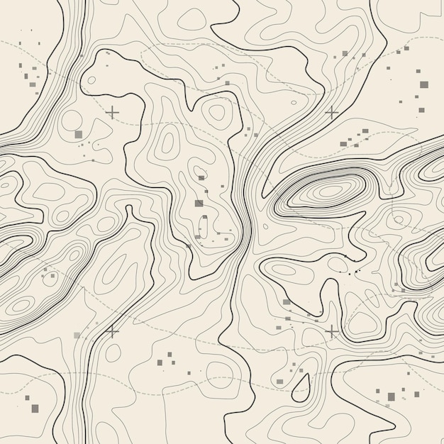 Fond De Carte Topographique Vectorielle Continue Modèle Sans Couture De Carte De Topographie De Ligne Grille Géographique De Fond De Contour Sentier De Randonnée De Montagne Sur Le Terrain Motif Ondulé Sans Soudure