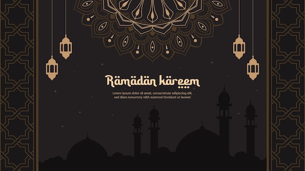 Le Fond De La Carte De Vœux Du Ramadan Kareem.