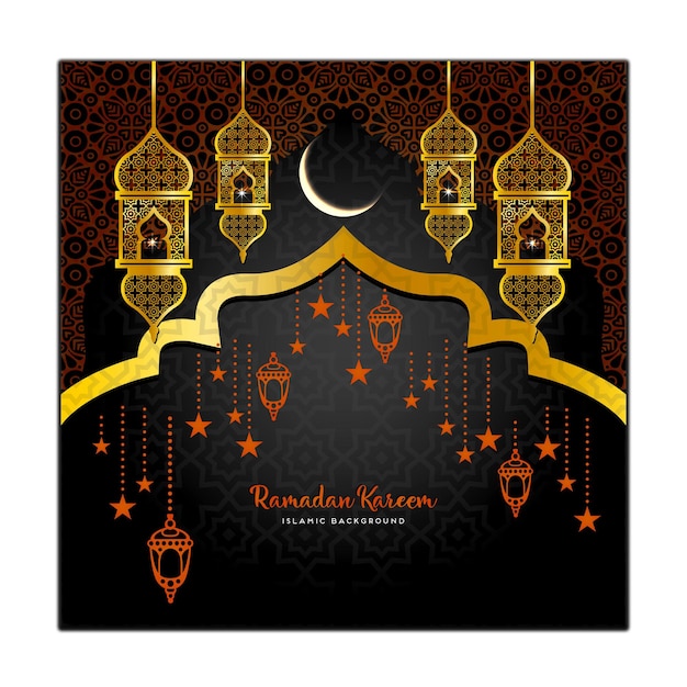 Fond de carte de voeux islamique vecteur ramadan kareem