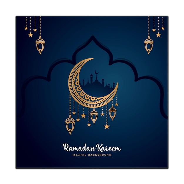 Fond de carte de voeux islamique vecteur ramadan kareem