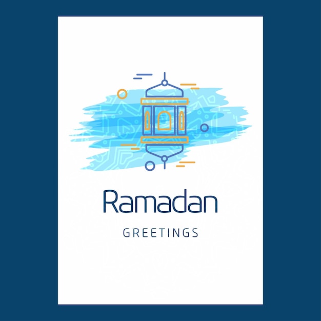 Fond De Carte De Voeux Ramadan Kareem Vector