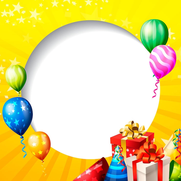 Vecteur fond de célébration d'anniversaire, ballon d'anniversaire