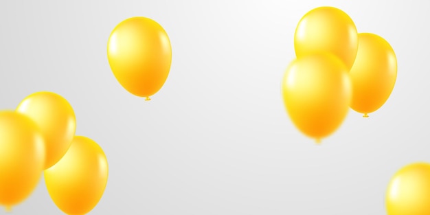 Fond De Célébration Avec Des Ballons Jaunes Pour Les Fêtes Conception Virtuelle De Ballon 3d