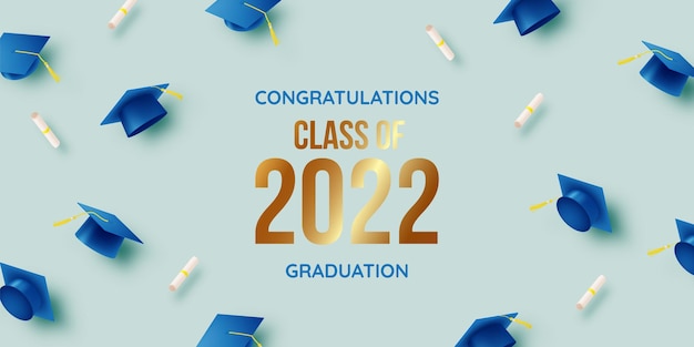 Fond de chapeau de graduation pour l'éducation et affiche de fin d'école ou concept d'arrière-plan avec illustration vectorielle de couleurs pastel