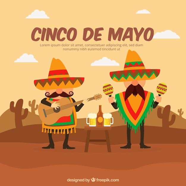 Fond De Cinco De Mayo Avec Des Hommes Mexicains