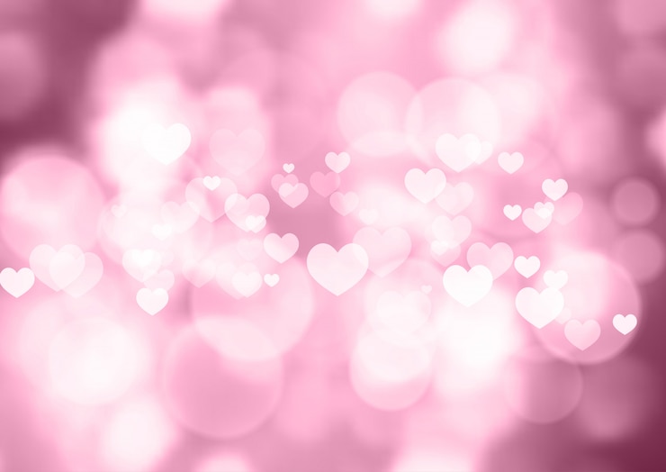 Vecteur fond de coeurs rose bokeh valentine