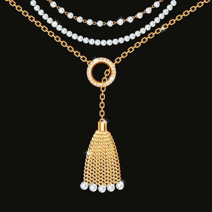 Vecteur fond avec collier métallique doré
