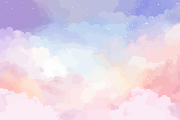 un fond coloré avec un motif de nuages et de neige