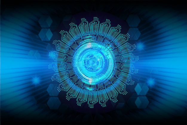 Fond de concept futur des yeux bleu cyber circuit technologie