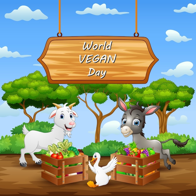 Fond De Concept Happy World Vegan Day