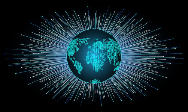 Fond de concept de technologie future cyber circuit mondial