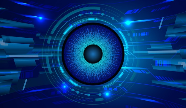 Fond De Concept De Technologie Future Cyber Circuit Oeil Bleu
