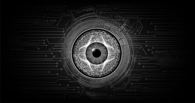 Fond De Concept De Technologie Future Cyber Circuit Oeil Noir